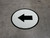 Left Arrow Black Circular - Floor Sign