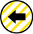 Left Arrow Yellow and White Circular - Floor Sign