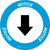Notice: Down Arrow Circular - Floor Sign