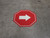 Right Arrow Stop Circular - Floor Sign