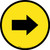 Right Arrow Yellow Circular - Floor Sign