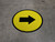 Right Arrow Yellow Circular - Floor Sign