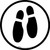 Shoe Print Down Black Circular v2 - Floor Sign