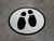 Shoe Print Down Black Circular v2 - Floor Sign