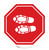 Shoe Print Left Stop Circular - Floor Sign