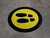 Shoe Print Left Yellow with Black Border Circular v2 - Floor Sign