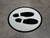 Shoe Print Right Black Circular v2 - Floor Sign