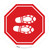 Shoe Print Right Stop Circular - Floor Sign