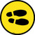 Shoe Print Right Yellow Circular v2 - Floor Sign
