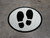 Shoe Print Up Black Circular v2 - Floor Sign