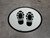 Shoe Print Up Black Circular - Floor Sign