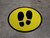 Shoe Print Up Yellow Circular v2 - Floor Sign