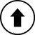 Up Arrow Black Circular - Floor Sign