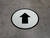 Up Arrow Black Circular - Floor Sign