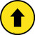 Up Arrow Yellow Circular - Floor Sign