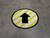 Up Arrow Yellow and White Circular - Floor Sign