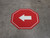 Left Arrow Red Stop - Floor Sign
