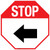 Stop Left Arrow - Floor Sign