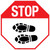 Stop Shoe Print Left - Floor Sign