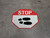 Stop Shoe Print Right v2 - Floor Sign