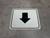 Down Arrow Black Square - Floor Sign
