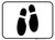 Shoe Print Down Black Rectangle v2 - Floor Sign