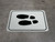 Shoe Print Left Black Rectangle v2 - Floor Sign