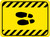 Shoe Print Left Hazard Striped Rectangle v2 - Floor Sign