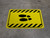 Shoe Print Left Hazard Striped Rectangle v2 - Floor Sign