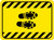 Shoe Print Right Hazard Striped Rectangle - Floor Sign