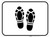 Shoe Print Up Black Rectangle - Floor Sign