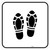 Shoe Print Up Black Square - Floor Sign