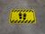 Shoe Print Up Hazard Striped Rectangle - Floor Sign