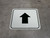 Up Arrow Black Square - Floor Sign