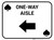 One Way Aisle Left Arrow Black Spades - Rectangle Casino - Floor Sign