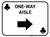 One Way Aisle Right Arrow Black Clubs - Rectangle Casino - Floor Sign