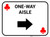 One Way Aisle Right Arrow Red Clubs - Rectangle Casino - Floor Sign