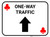 One Way Traffic Up Arrow Red Clubs - Rectangle Casino - Floor Sign