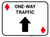One Way Traffic Up Arrow Red Diamonds - Rectangle Casino - Floor Sign