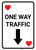 Casino - One Way Traffic Hearts Playing Card with Arrow Down Portrait - Wall Sign