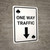Casino - One Way Traffic Spades Playing Card with Arrow Down Portrait - Wall Sign