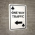 Casino - One Way Traffic Clubs Playing Card with Arrow Left Portrait - Wall Sign