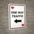 Casino - One Way Traffic Heart Playing Card with Arrow Left Portrait - Wall Sign