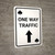 Casino - One Way Traffic Spades Playing Card with Arrow Up Portrait - Wall Sign