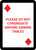 Please Do Not Congregate Around Gaming Tables Diamond Playing Card - Wall Sign
