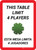 This Table Limit 4 Players Bilingual Spanish Portrait with Poker Chip Emoji - Wall Sign