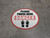 Please Pause Here Danger Shoe Prints Circular - Floor Sign