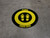 Please Pause Here Shoe Prints Black/Yellow Circular - Floor Sign
