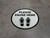 Please Pause Here Shoe Prints Circular - Floor Sign