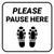 Please Pause Here Shoe Prints Square - Floor Sign